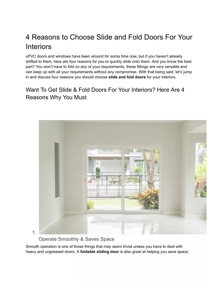 4 reasons to choose slide and fold doors for your