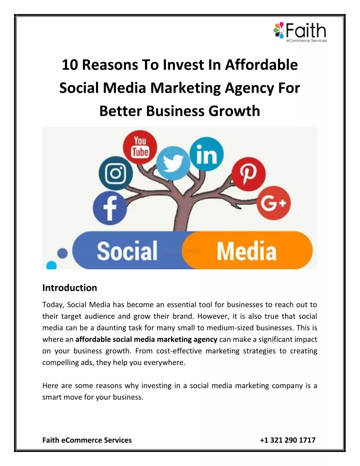10 reasons to invest in affordable social media