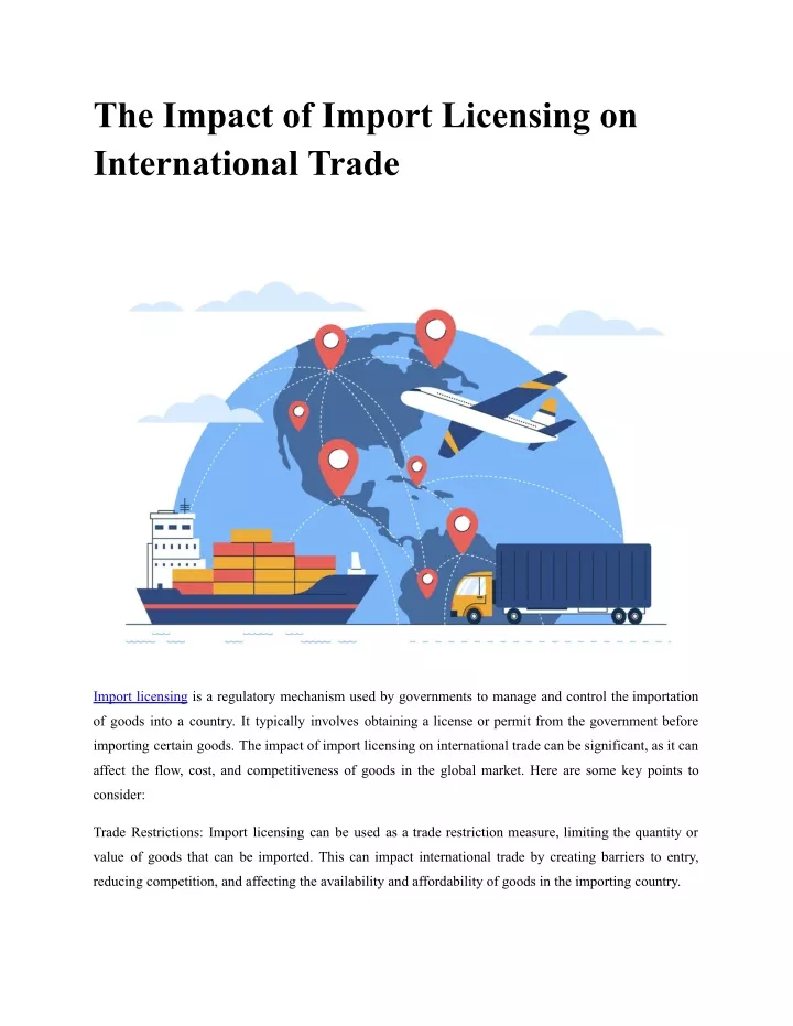 the impact of import licensing on international