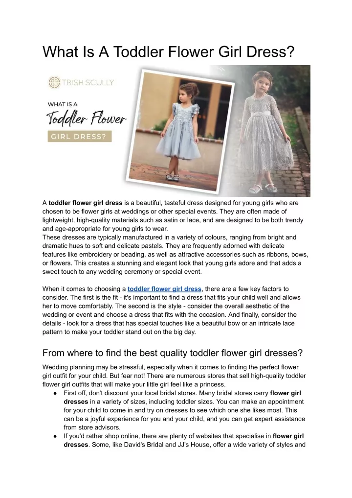 what is a toddler flower girl dress