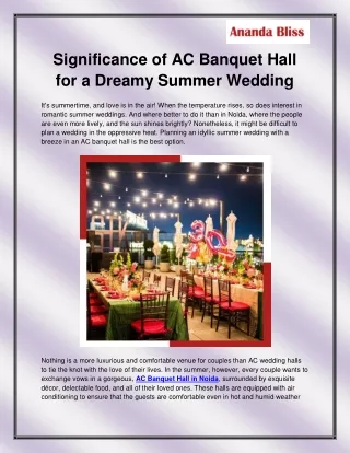 AC Banquet Hall in Noida