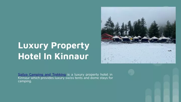 luxury property hotel in kinnaur