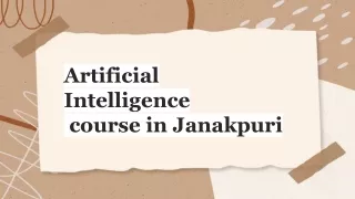 Artificial Intelligence course in Janakpuri