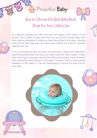 How to Choose the Best Baby Neck Float for Your Little One