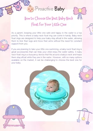 how to choose the best baby neck float for your