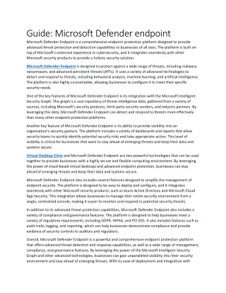 Guide: Microsoft Defender endpoint
