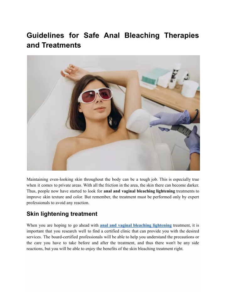 guidelines for safe anal bleaching therapies