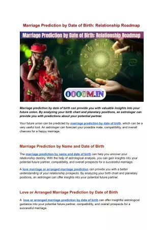 marriage prediction by date of birth relationship
