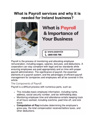 what is payroll services and why it is needed