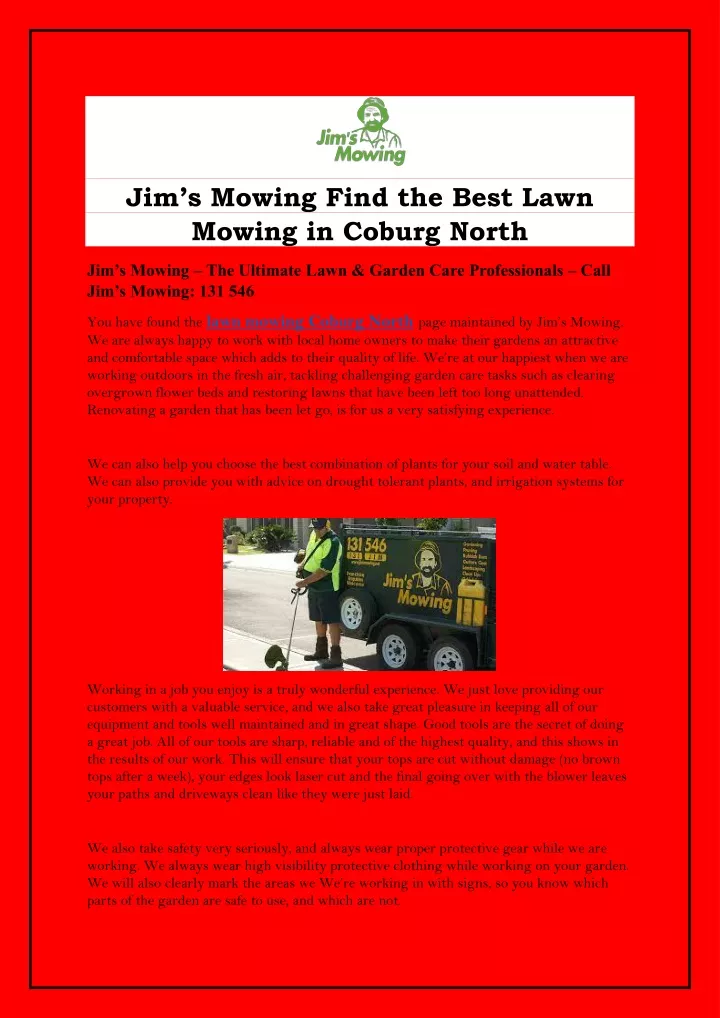 jim s mowing find the best lawn mowing in coburg
