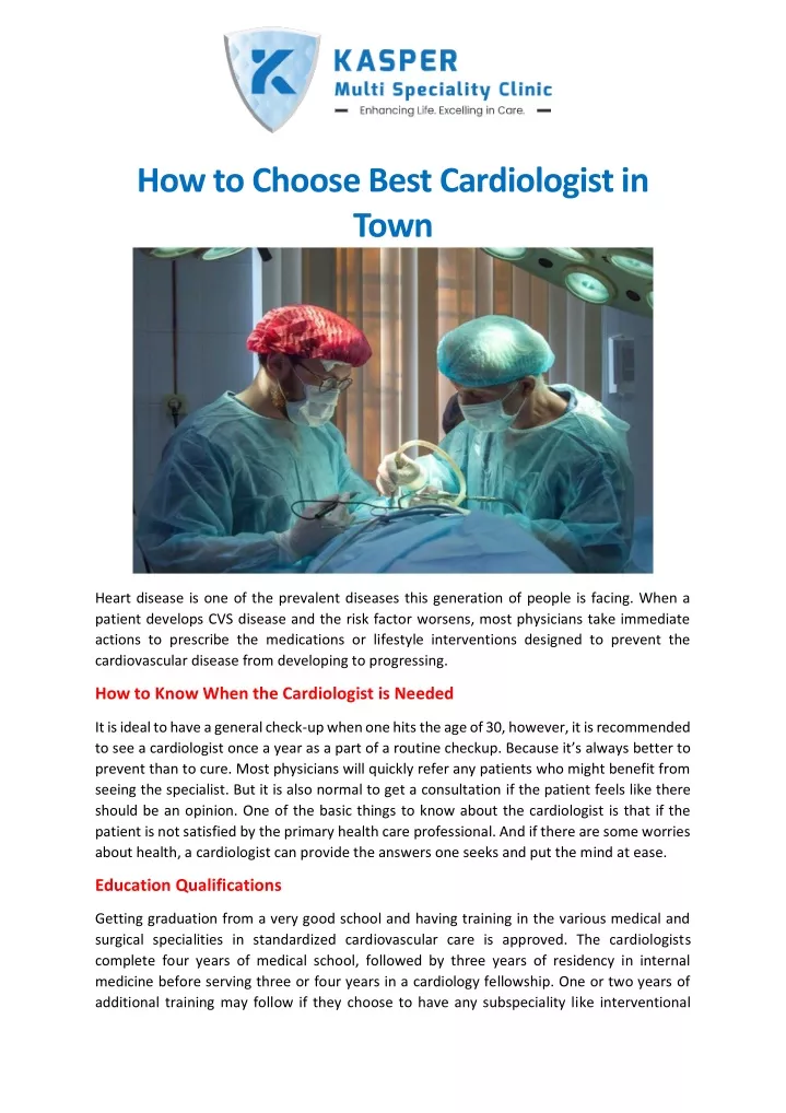 how to choose best cardiologist in town