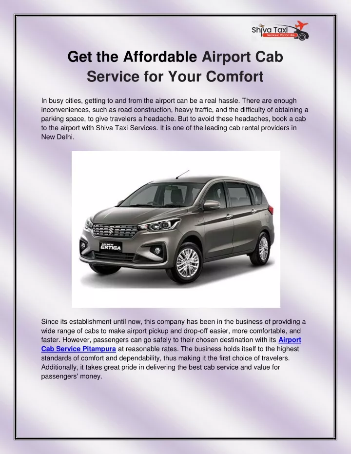 get the affordable airport cab service for your