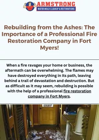 Professional Fire Restoration Company in Fort Myers