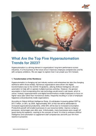 What Are the Top Five Hyperautomation Trends for 2023?