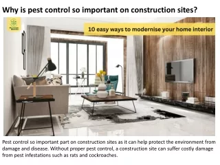 why is pest control so important on construction