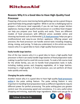 reasons why it is a good idea to have high