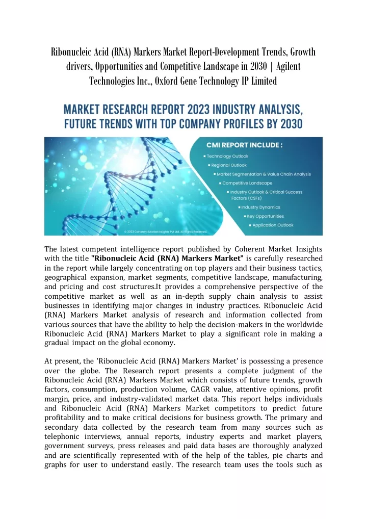 ribonucleic acid rna markers market report