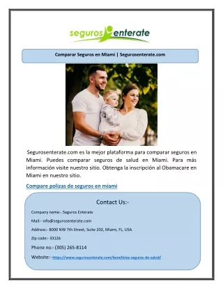 comparar seguros en miami segurosenterate com