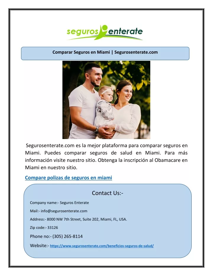 comparar seguros en miami segurosenterate com