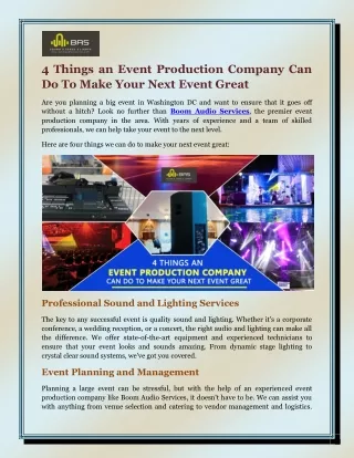 4 things an event production company