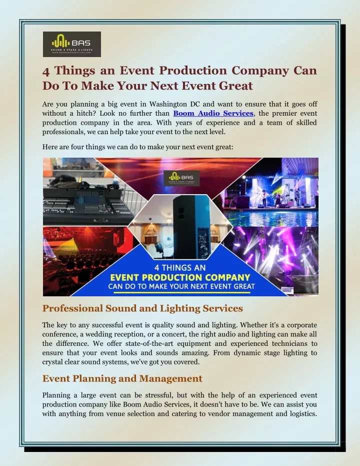 4 things an event production company