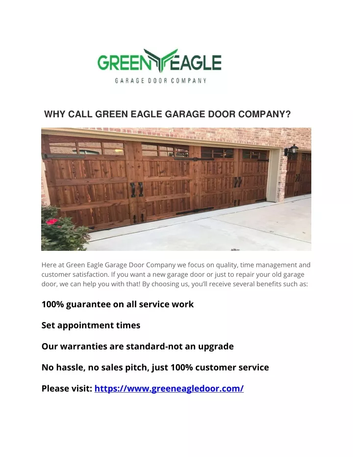 why call green eagle garage door company