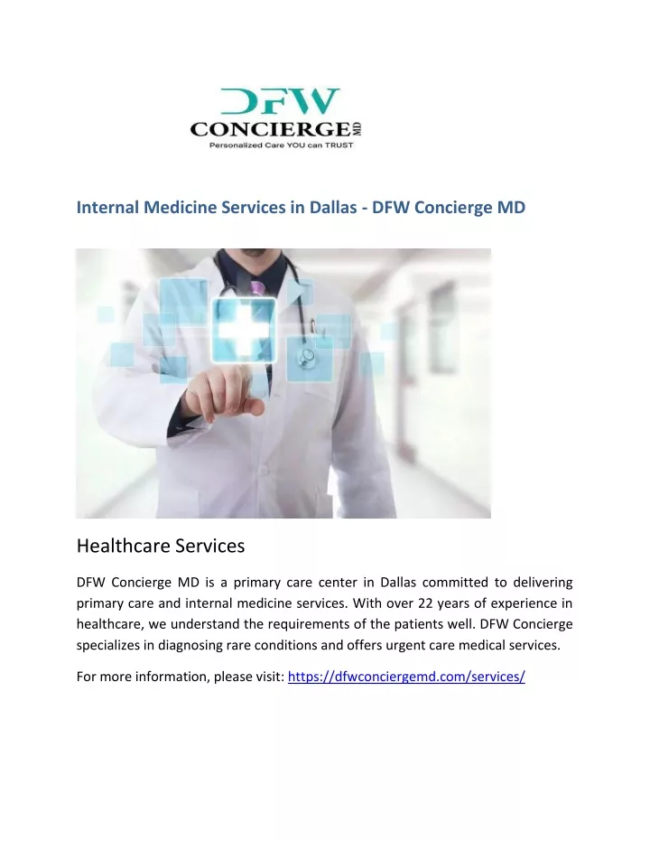 internal medicine services in dallas