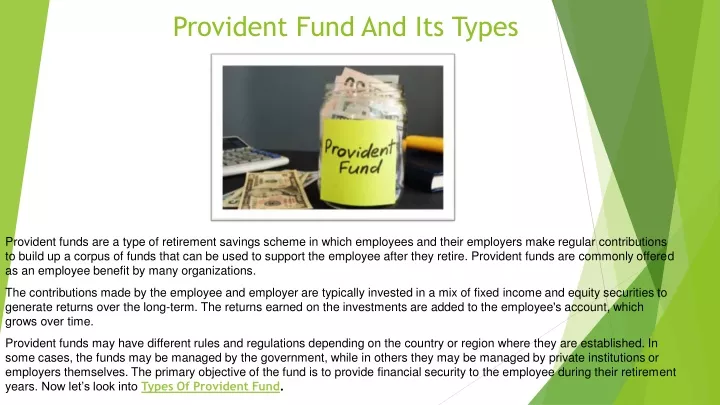 provident fund and its types