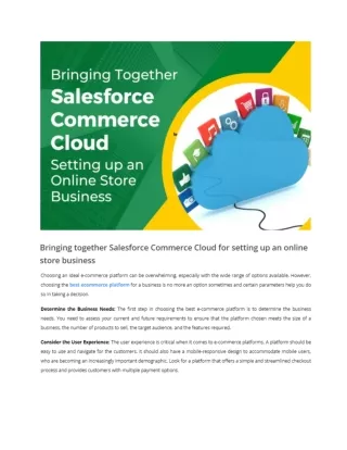 Bringing together Salesforce Commerce Cloud for setting up an online store business