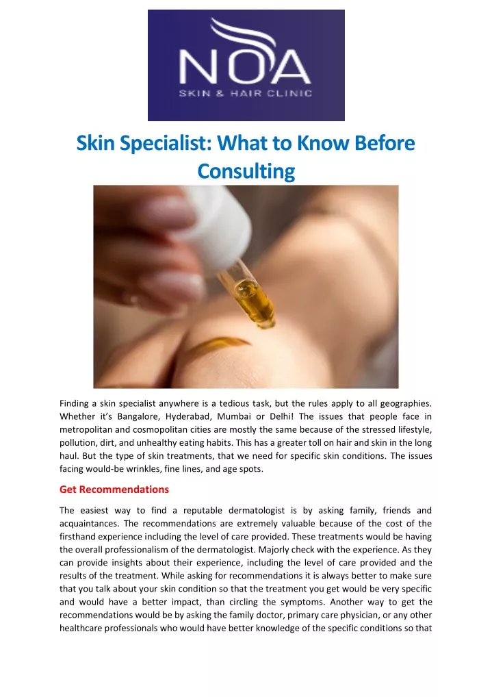 skin specialist what to know before consulting