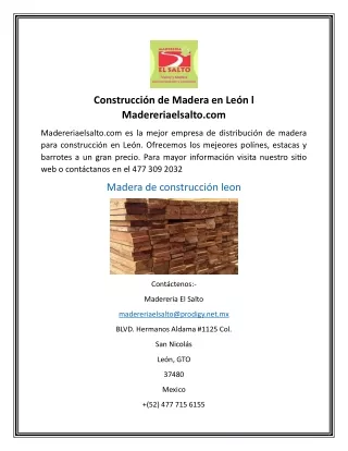 construcci n de madera en le n l madereriaelsalto