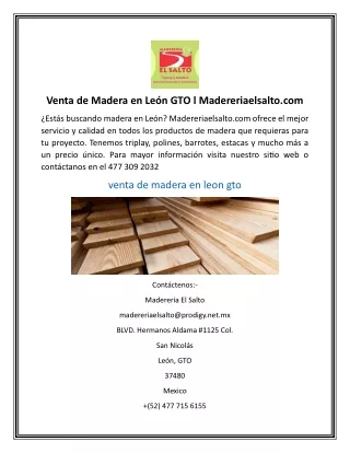 venta de madera en le n gto l madereriaelsalto com