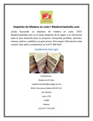 dep sito de madera en le n l madereriaelsalto com