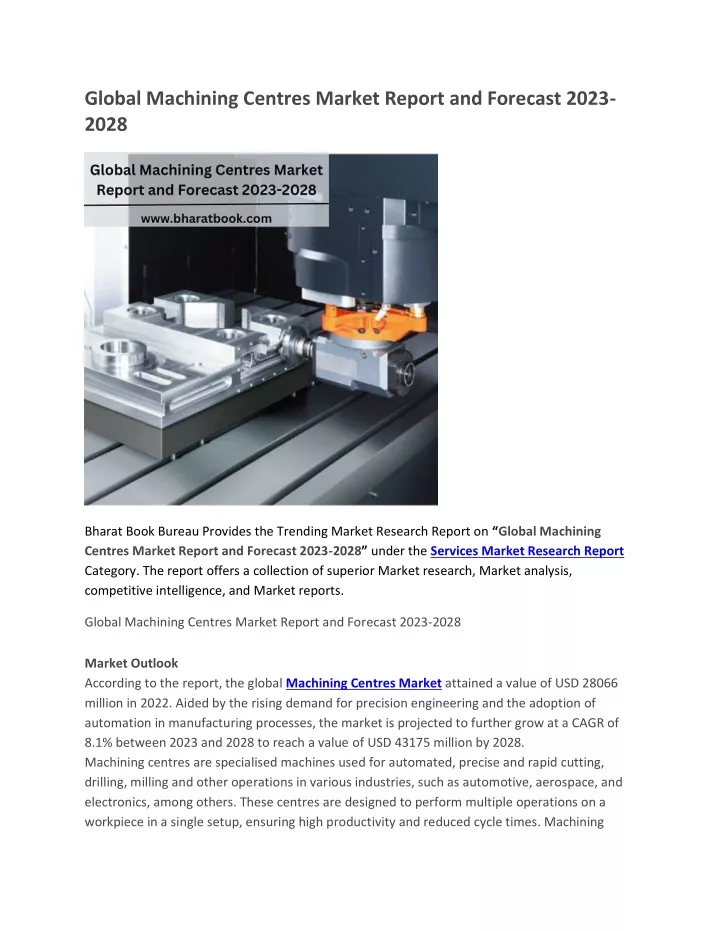 global machining centres market report