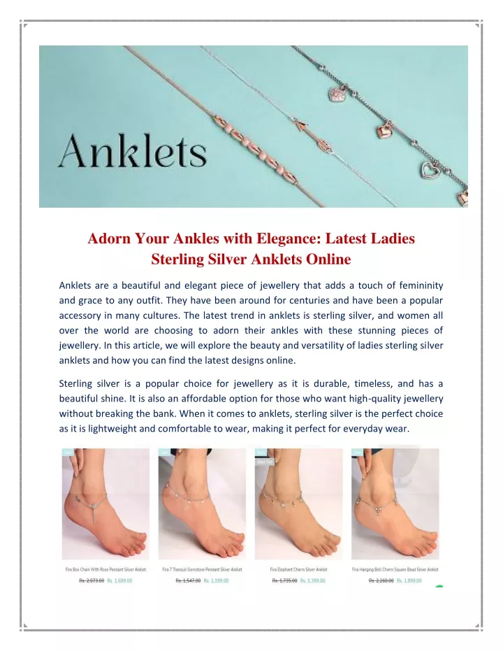 adorn your ankles with elegance latest ladies