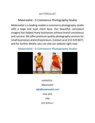 Materealist - E-Commerce Photography Studio