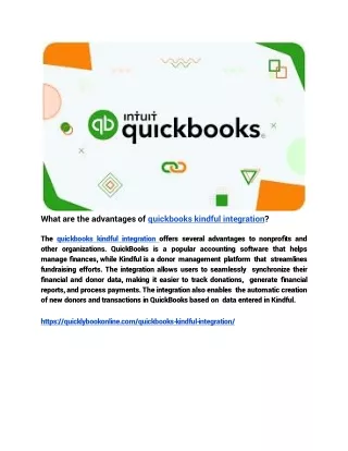 what are the advantages of quickbooks kindful
