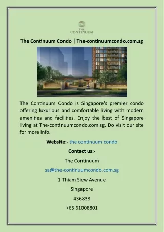 the continuum condo the continuumcondo com sg