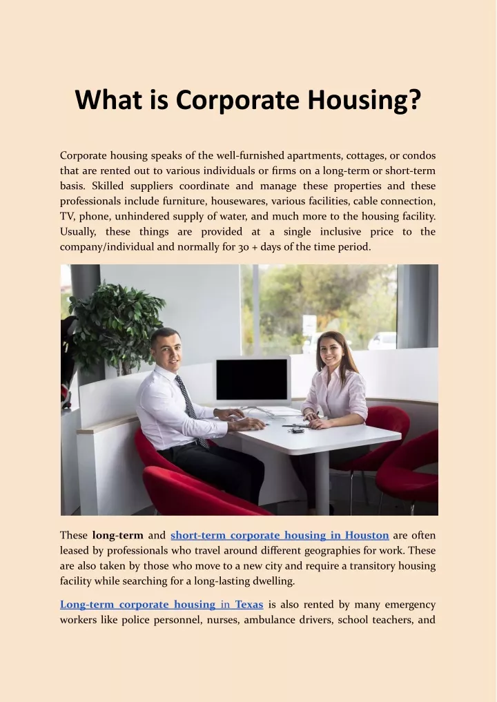 what is corporate housing