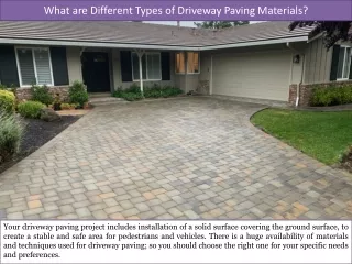 what are different types of driveway paving materials
