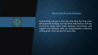 Blog Posts Growth Hacking  Learntohack.com.au