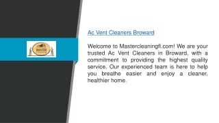 Ac Vent Cleaners Broward Mastercleaningfl.com