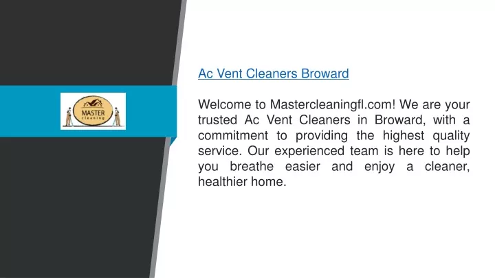 ac vent cleaners broward welcome