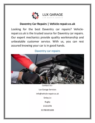 Daventry Car Repairs Vehicle-repair.co.uk