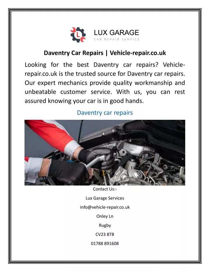 daventry car repairs vehicle repair co uk