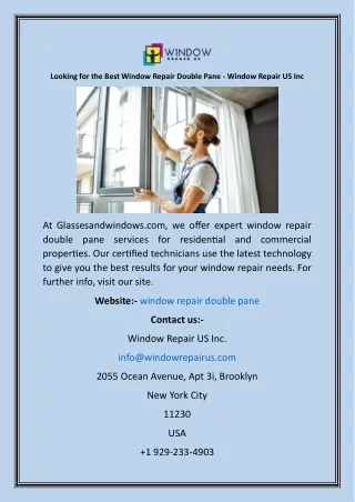 looking for the best window repair double pane