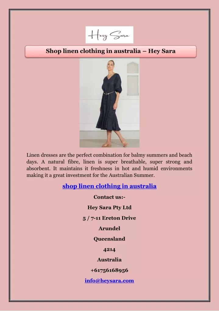 shop linen clothing in australia hey sara