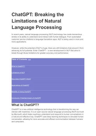 chatgpt breaking the limitations of natural