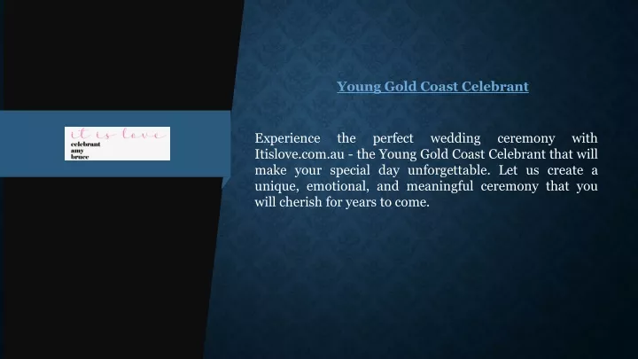 young gold coast celebrant