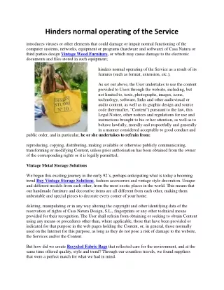 hinders normal operating of the service